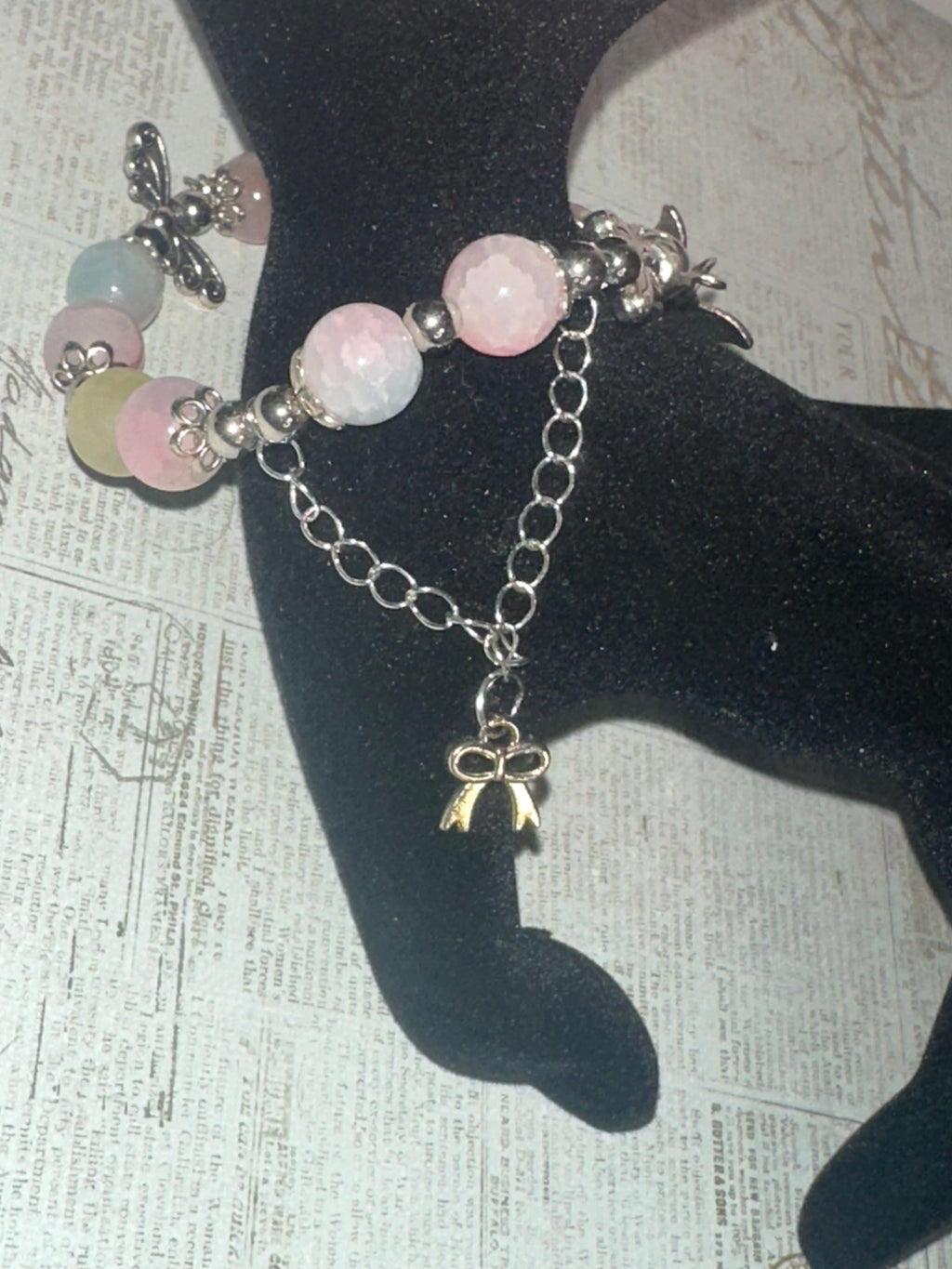 Crackle Bead Glass Bracelet