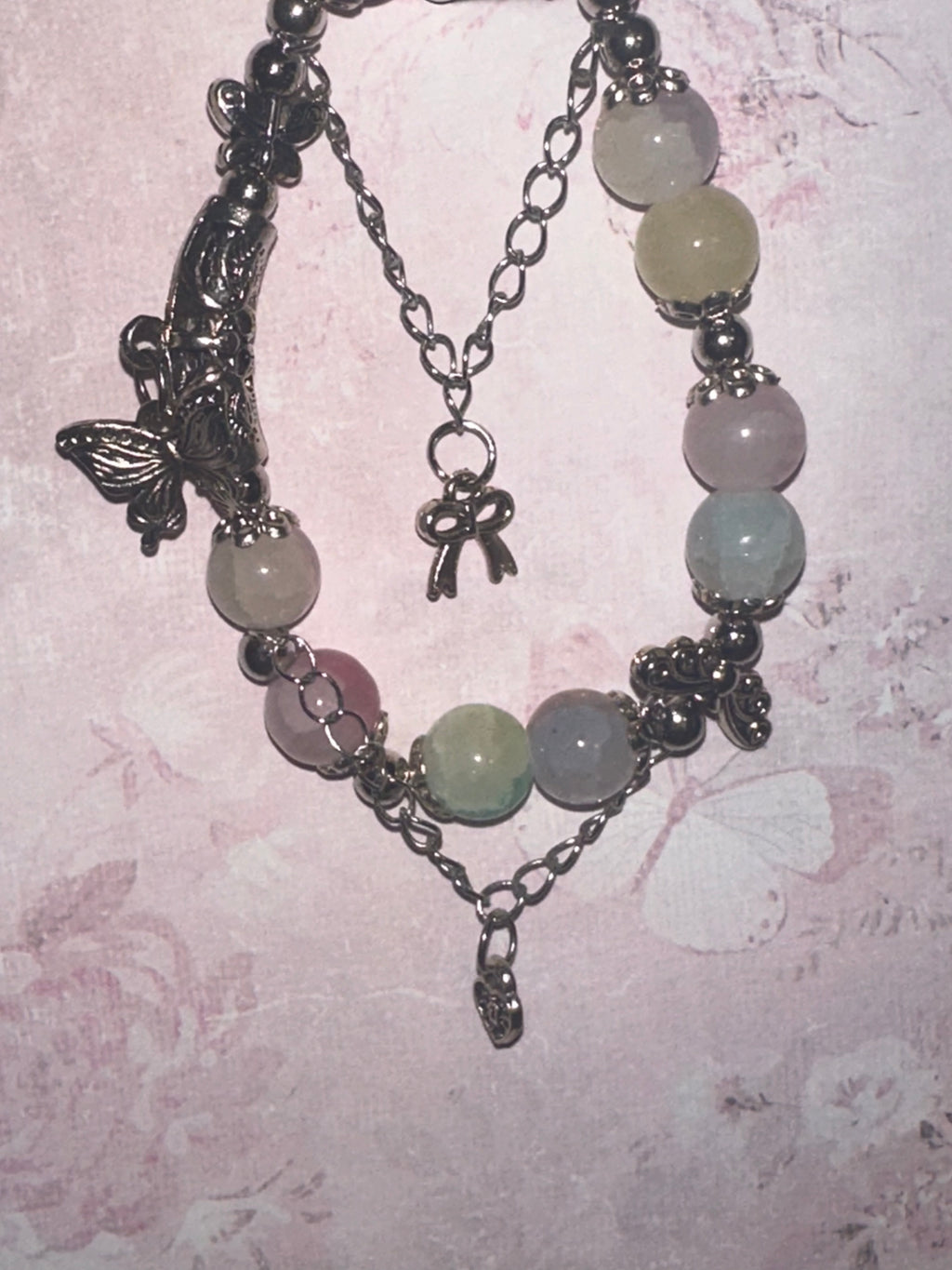 Crackle Bead Glass Bracelet