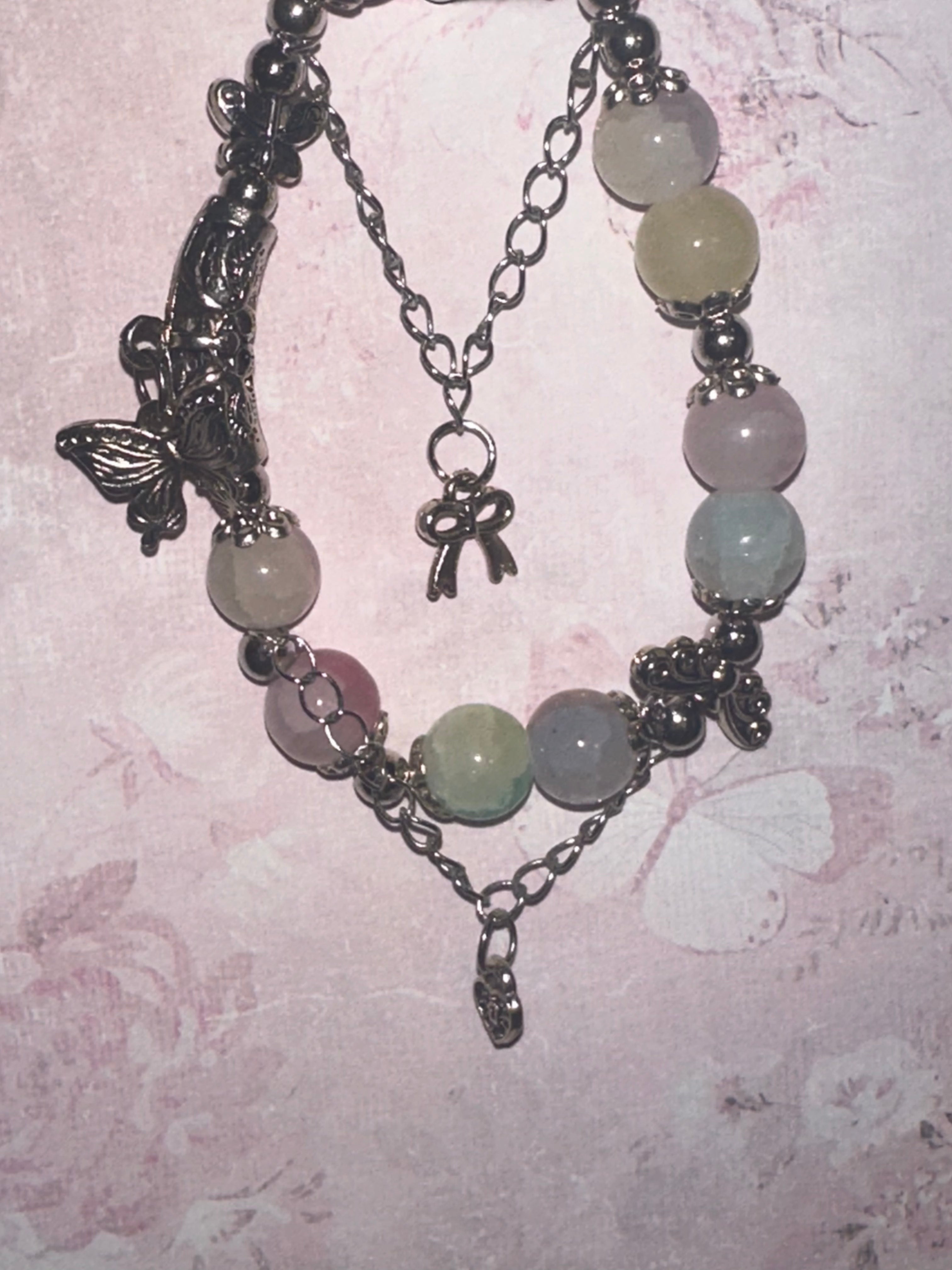 Crackle Bead Glass Bracelet