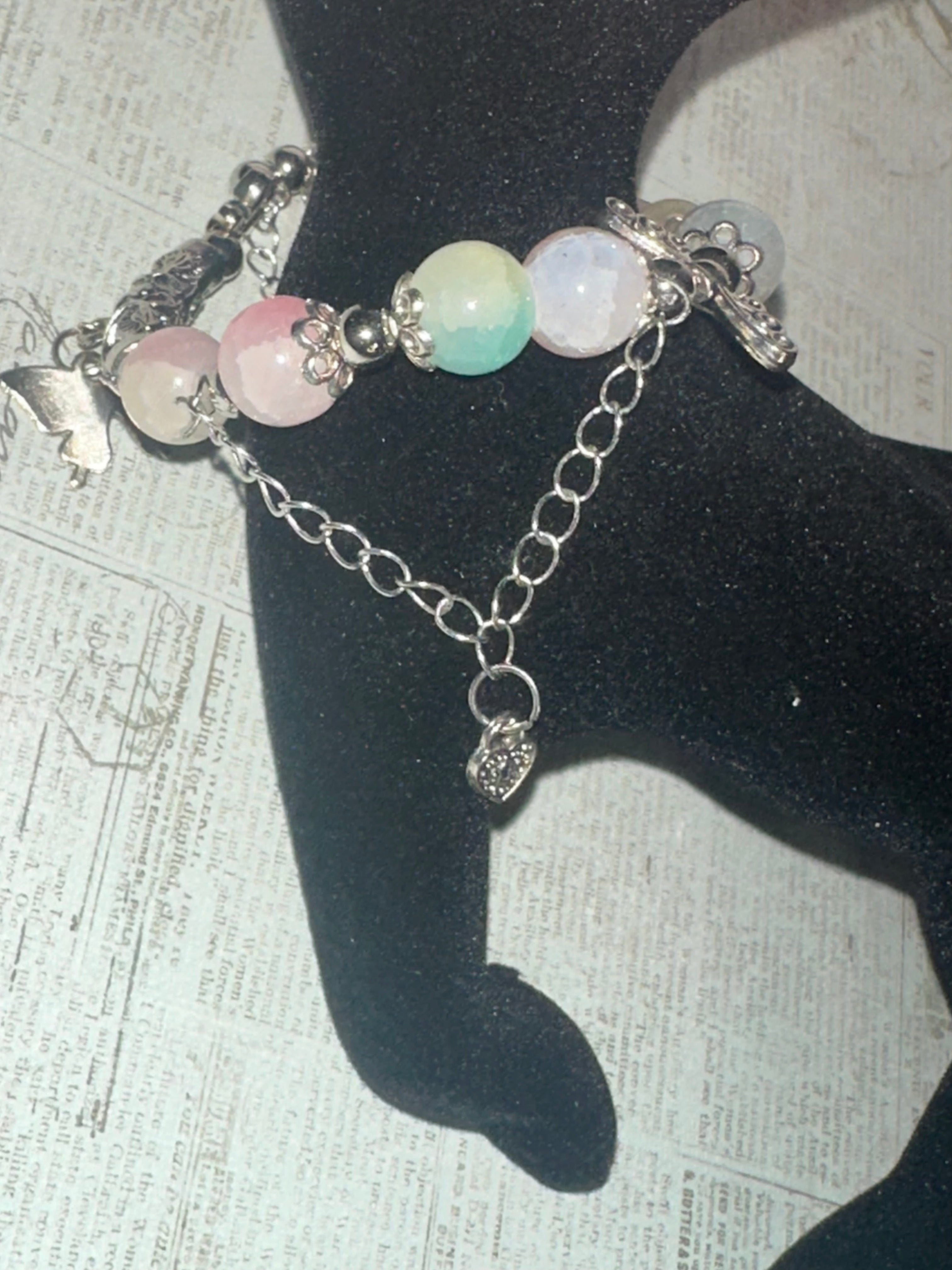 Crackle Bead Glass Bracelet