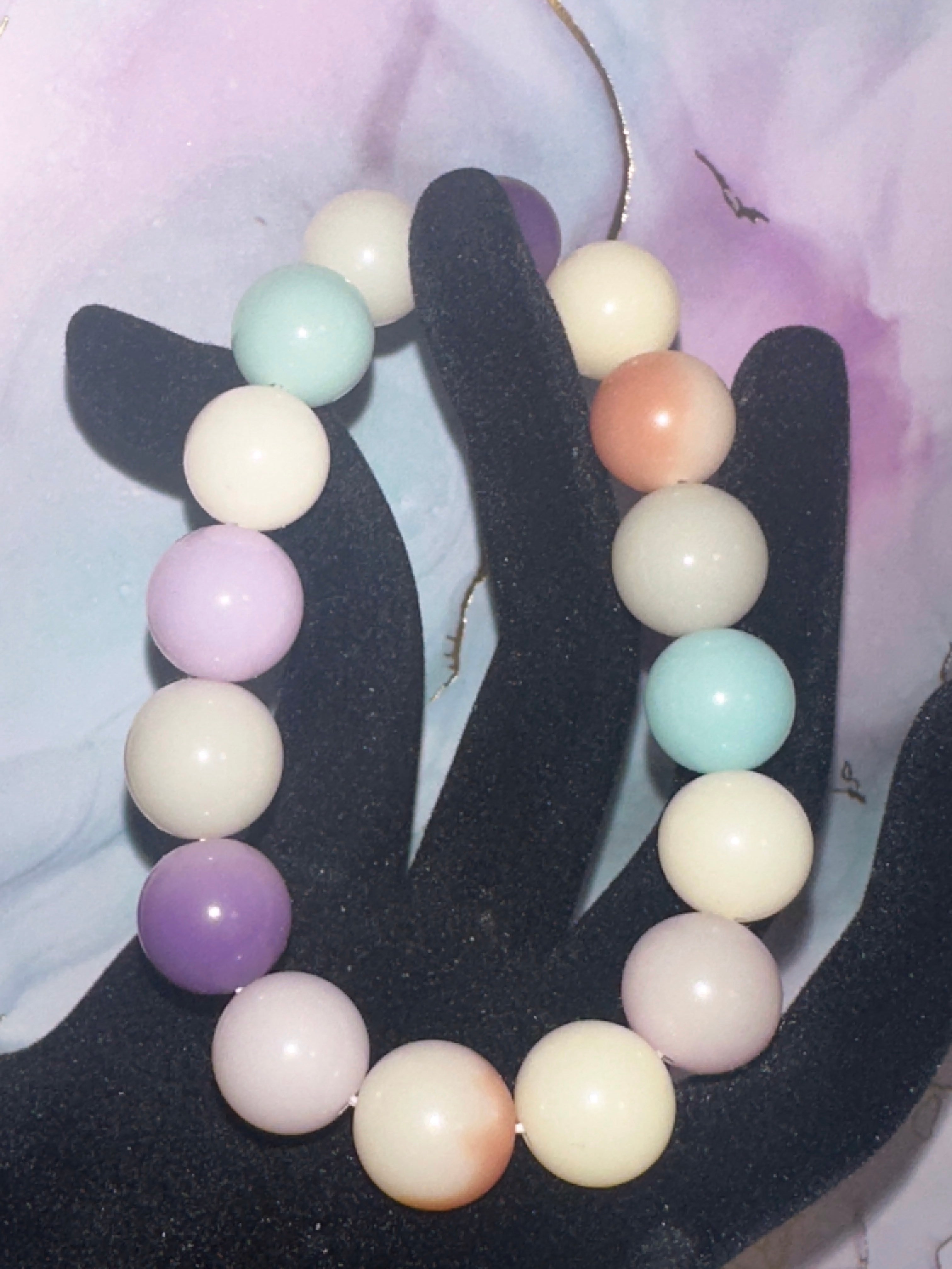 Macaroon Color Round Bodhi Bead Bracelet