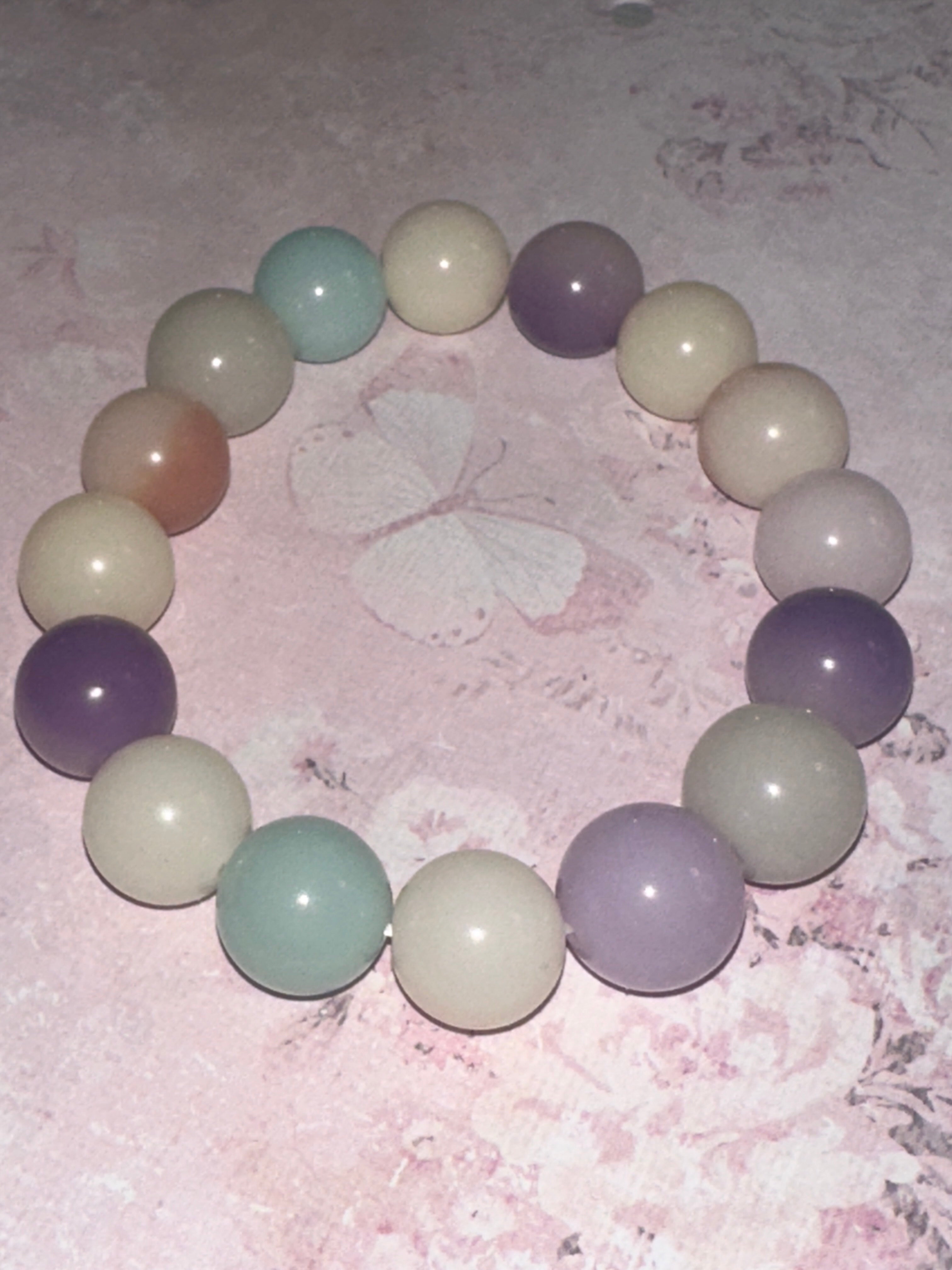 Macaroon Color Round Bodhi Bead Bracelet