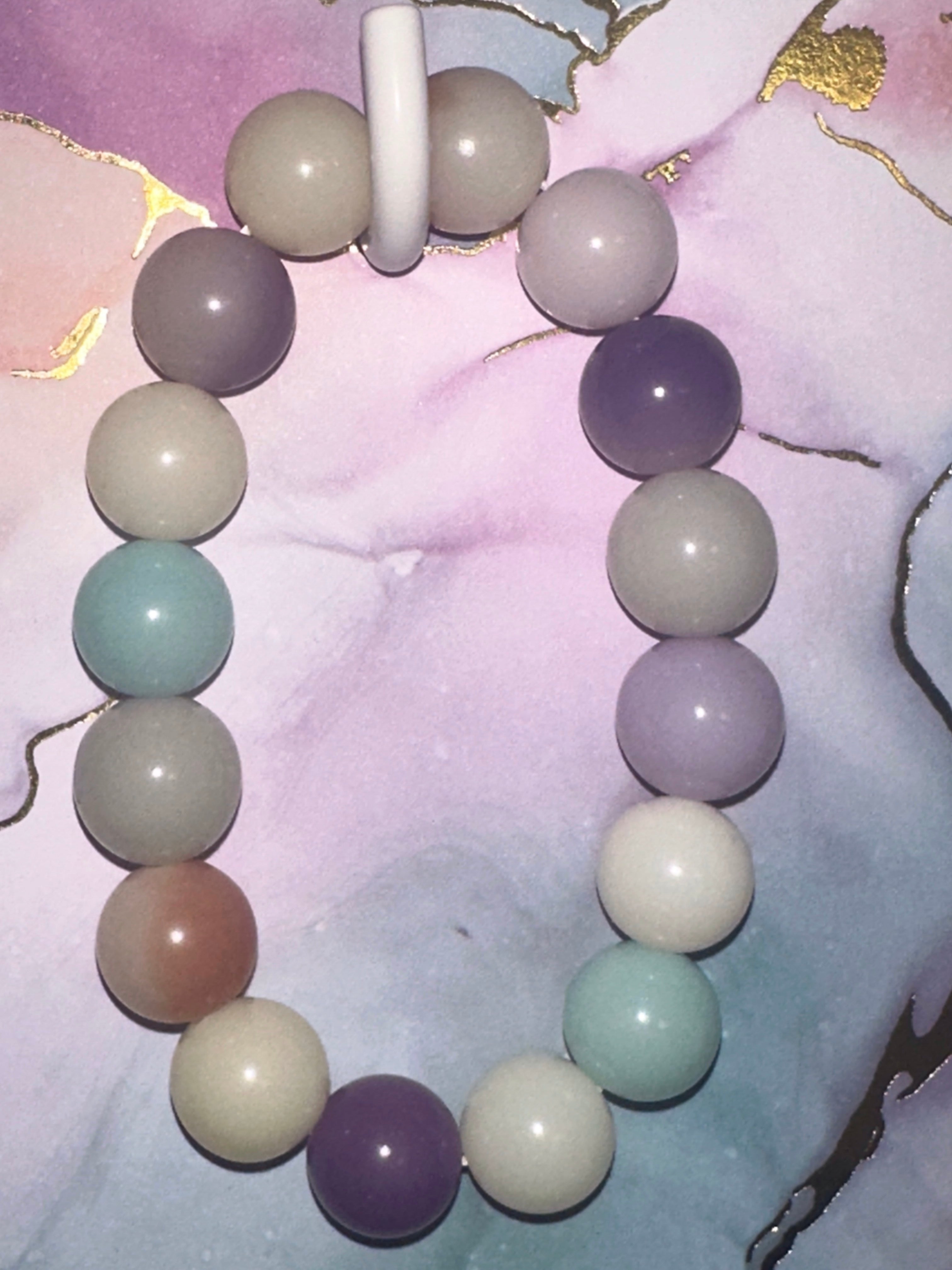 Macaroon Color Round Bodhi Bead Bracelet
