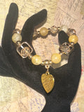 Golden Yellow Bracelet with Heart Charm