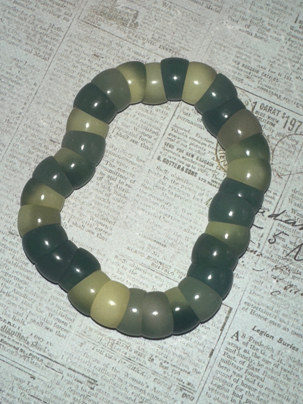 Green Bodhi Intestine Bracelet, Fidget Bracelet