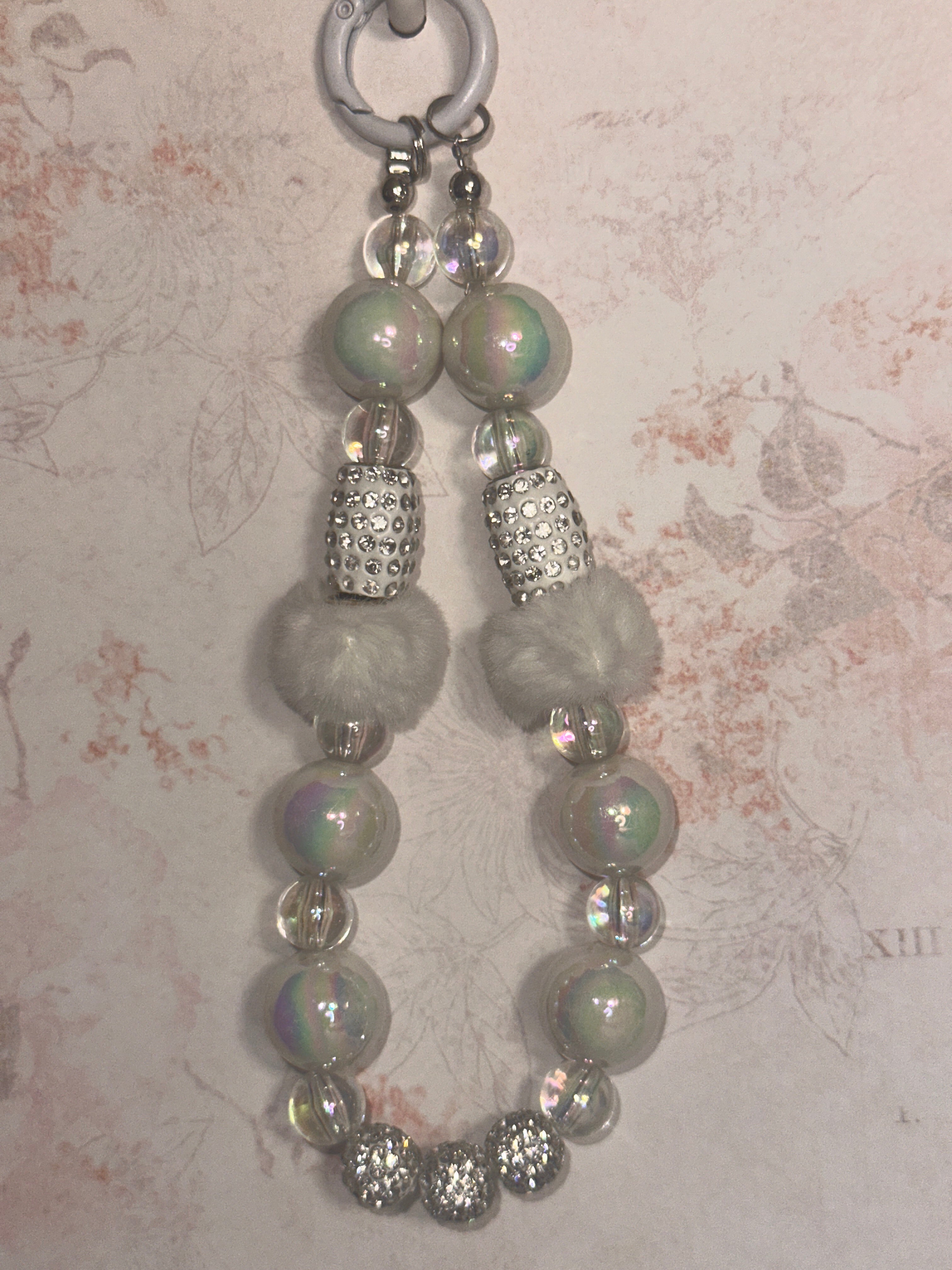 Sparkle and Furry Keychain, Phone Chain, Bag Charm