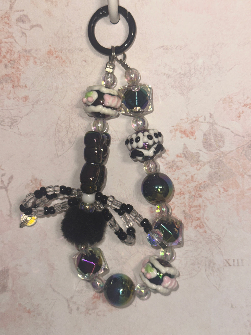 Elegant Keychain with Special Acrylic Beads, Bag Charm, Phone Charm