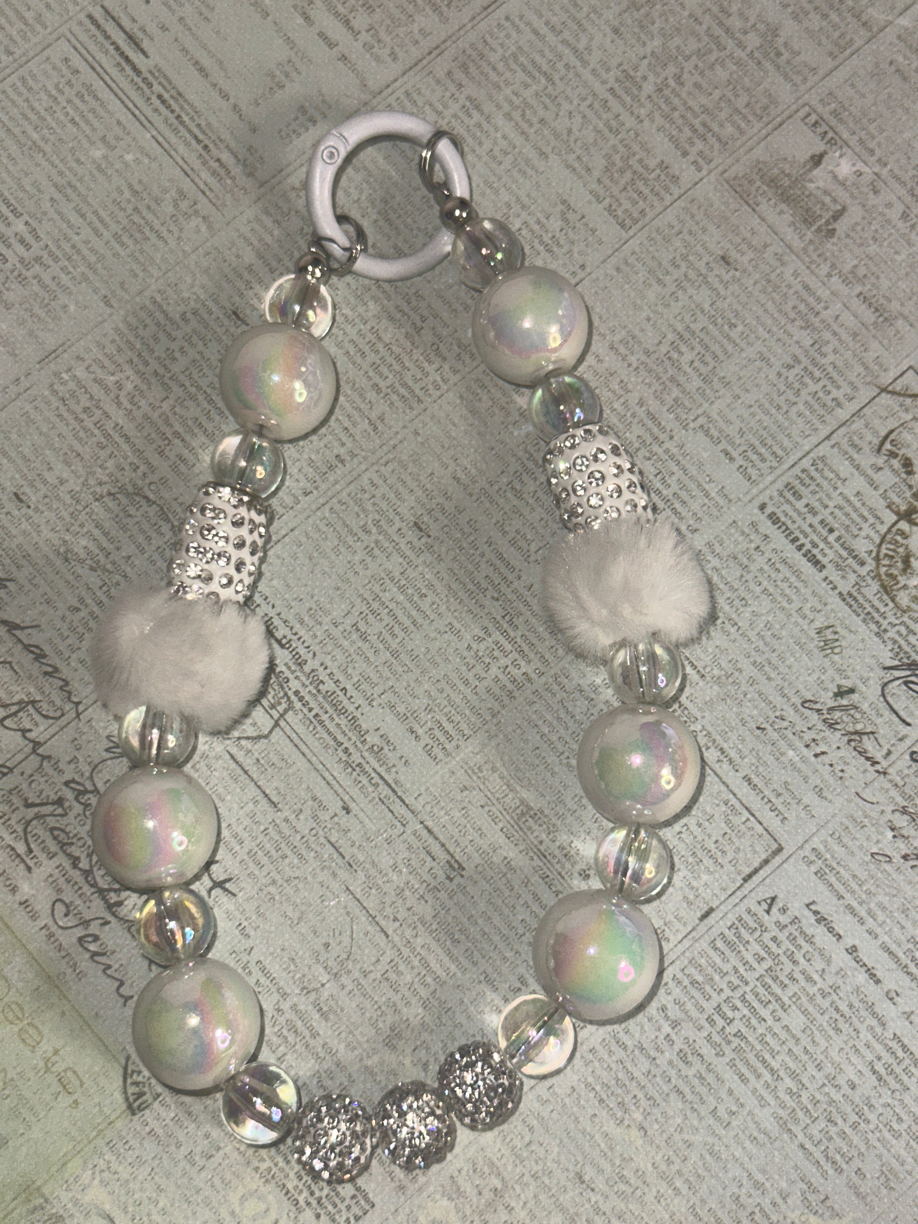 Sparkle and Furry Keychain, Phone Chain, Bag Charm